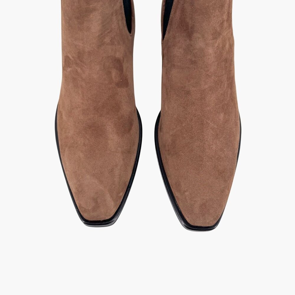 Prada Brown Suede Chelsea Ankle Boots - Picture 4 of 14